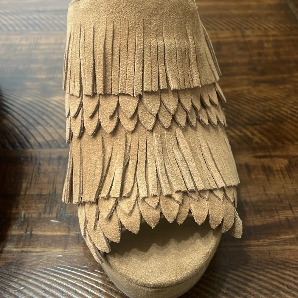 LUCKY BRAND Jeena Fringe Suede Wedges - Picture 4 of 16